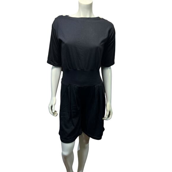 Vintage 90s Coach in Four Seasons Black Button Shoulder Romper Playsuit Size S - Picture 12 of 14